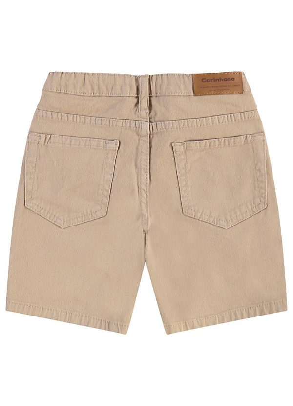 Carinhoso - Bermuda Comfort em Sarja Menino Bege 4