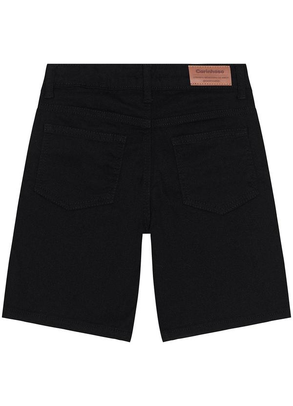 Carinhoso - Bermuda Comfort em Sarja Menino Preto 2