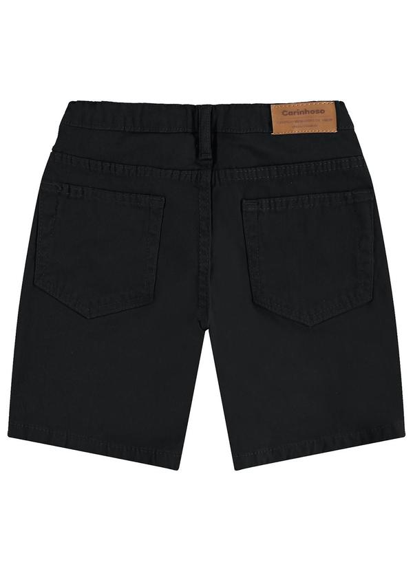 Carinhoso - Bermuda Comfort em Sarja Menino Preto 2
