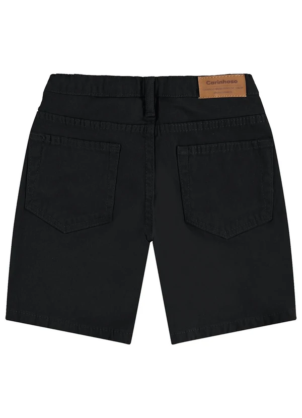 Carinhoso - Bermuda Comfort em Sarja Menino Preto 2