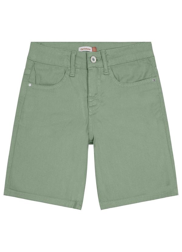 Carinhoso - Bermuda Comfort em Sarja Menino Verde