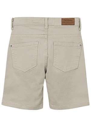 Carinhoso - Bermuda Comfort em Sarja Taupe - CARINHOSO