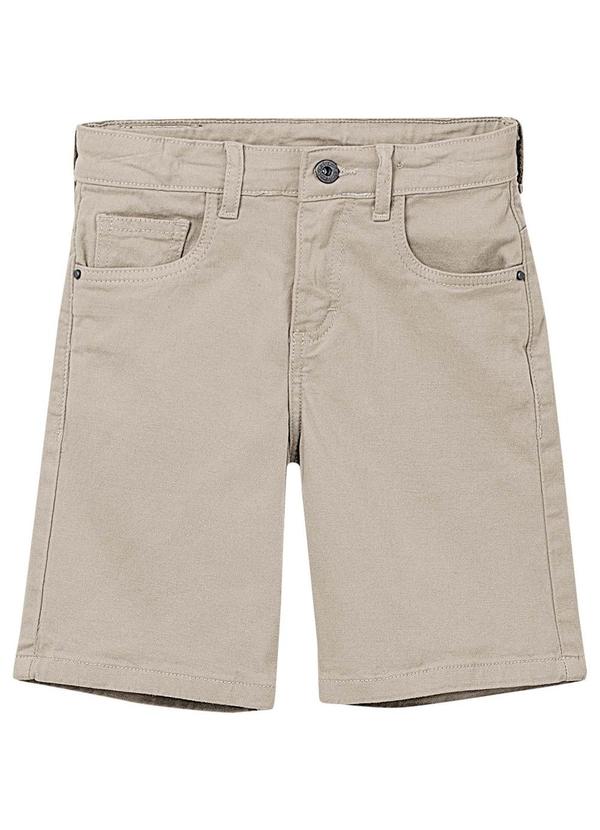 Carinhoso - Bermuda Comfort em Sarja Taupe 1