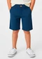 Carinhoso - Bermuda Comfort em Tricoline Geométrico Azul Mari - variação: Bermuda Comfort em Tricoline Geométrico (Azul Mari