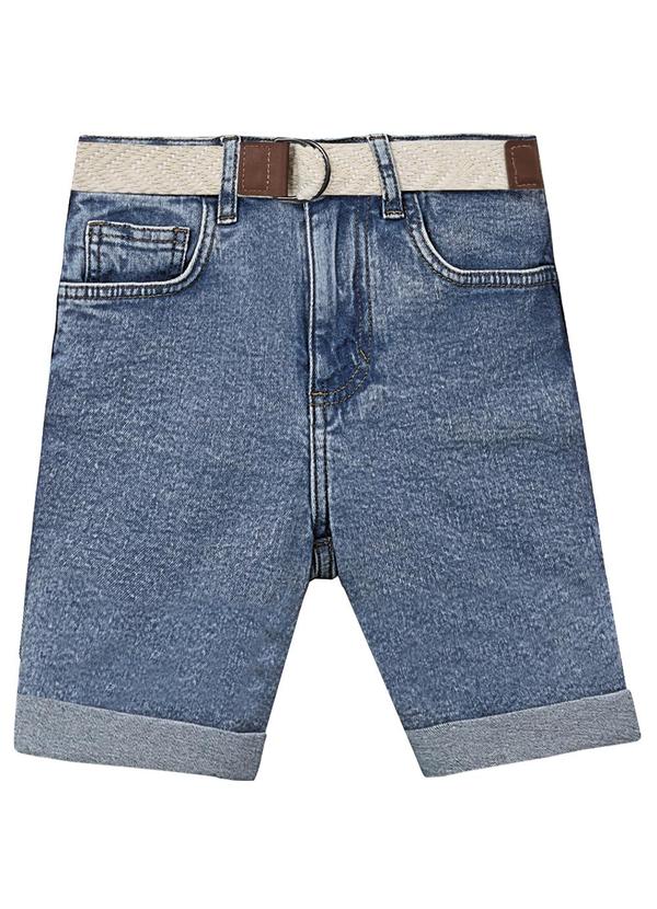 Carinhoso - Bermuda Comfort Jeans com Cinto Azul 3