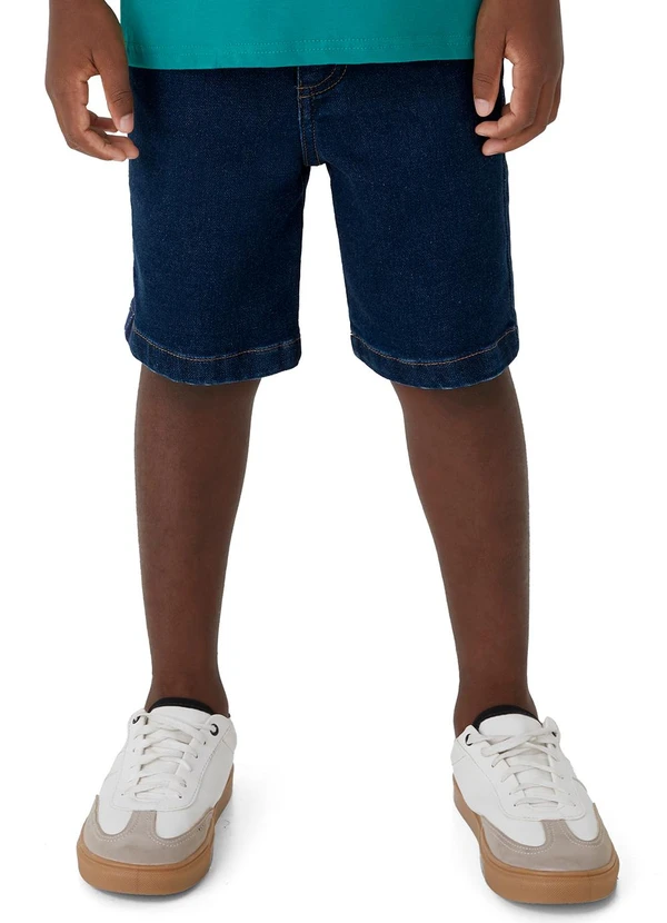 Malwee Kids - Bermuda Comfort Jeans Moletom Azul Escuro