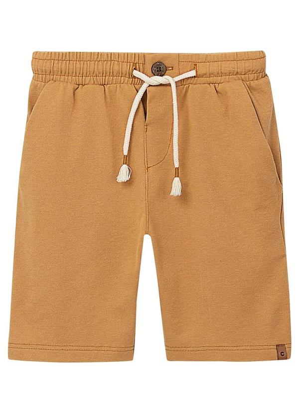Carinhoso - Bermuda Comfort Piquet Caramelo