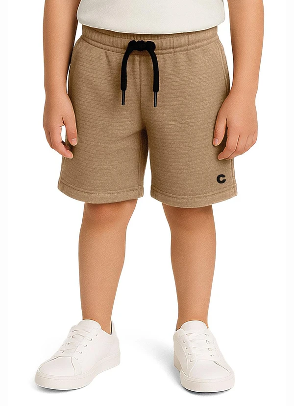 Carinhoso - Bermuda Comfort Texturizada Cáqui