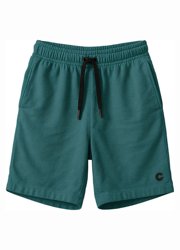 Carinhoso - Bermuda Comfort Texturizada Verde Esmeralda