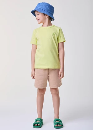 Bimbi - Bermuda de Moletom Bege com Cadarço Bege - BIMBI