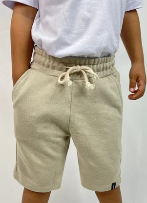 Outlet - Bermuda de Moletom Bege - OUTLET