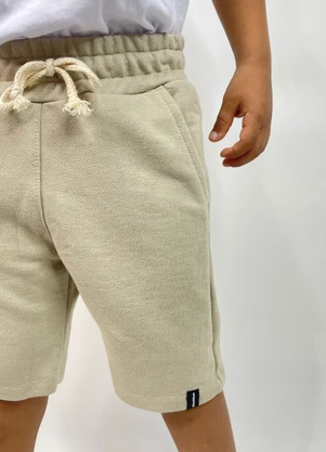 Outlet - Bermuda de Moletom Bege - OUTLET