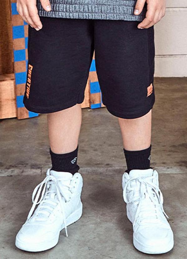 Youccie - Bermuda de Moletom Preta Preto