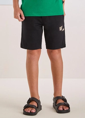 Youccie - Bermuda de Moletom Preta Preto - YOUCCIE