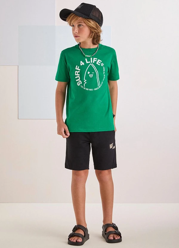 Youccie - Bermuda de Moletom Preta Preto 3