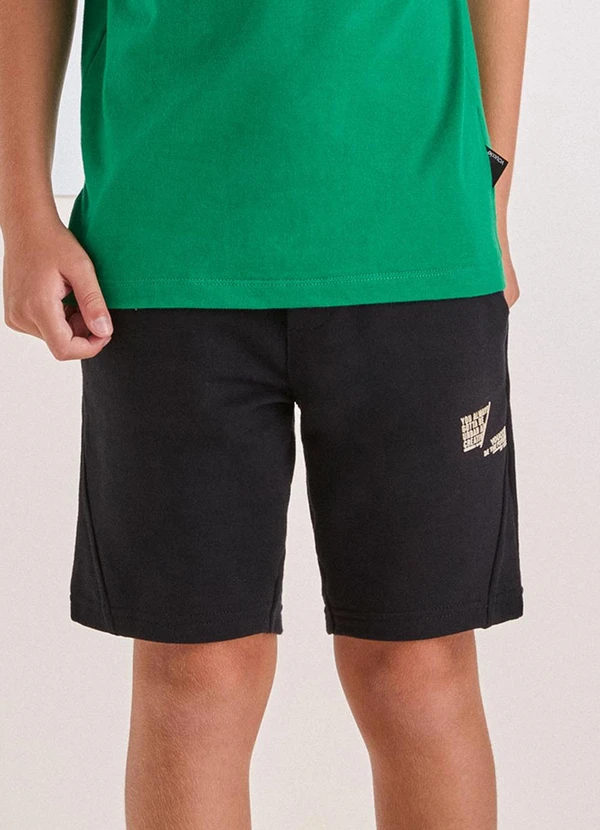 Youccie - Bermuda de Moletom Preta Preto 4