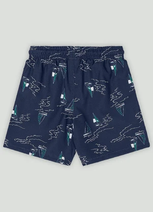 Bermuda de Praia Infantil Microfibra Quimby Azul - QUIMBY