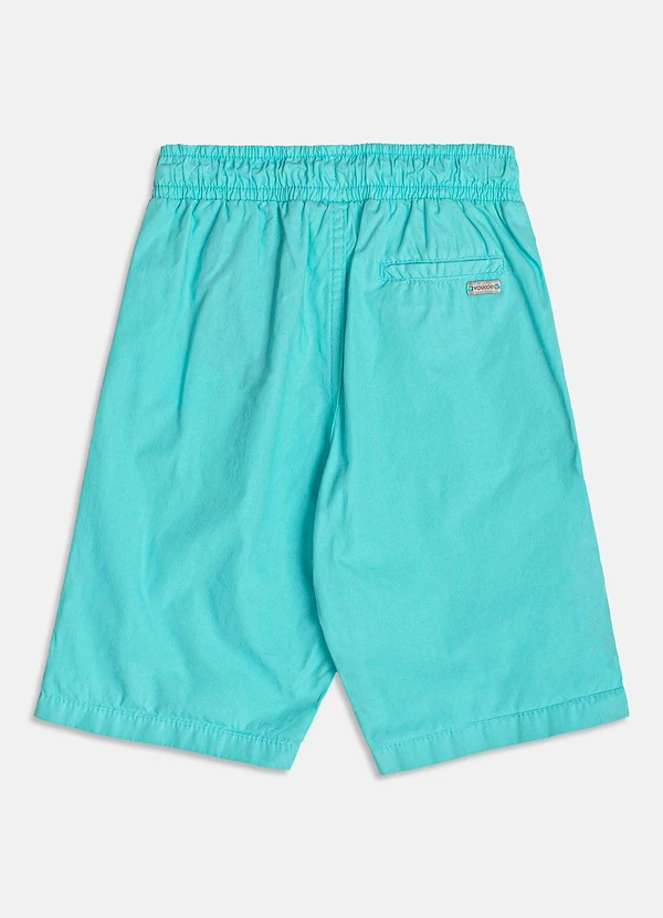 Youccie - Bermuda de Sarja Azul Acqua com Cadarço Verde 6