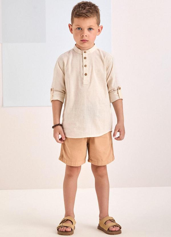 Youccie - Bermuda de Sarja Bege com Cadarço Bege 3