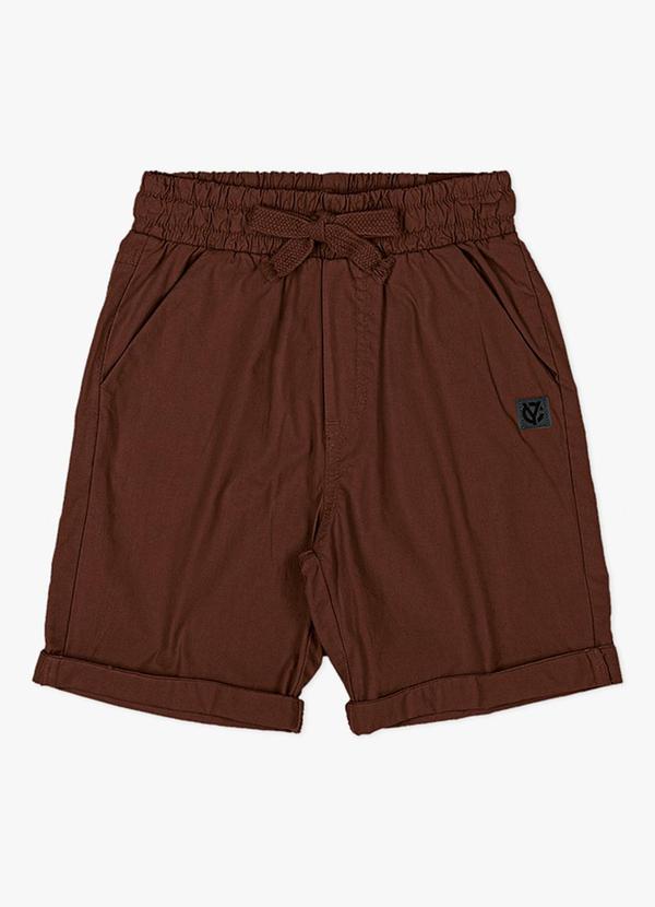 Youccie - Bermuda de Sarja Bege Marrom