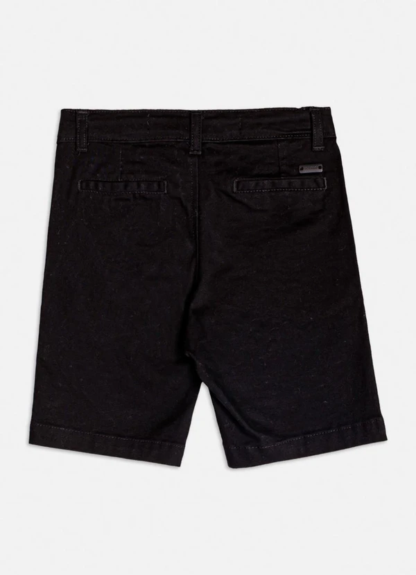 Youccie - Bermuda de Sarja Casual Preta Preto 2