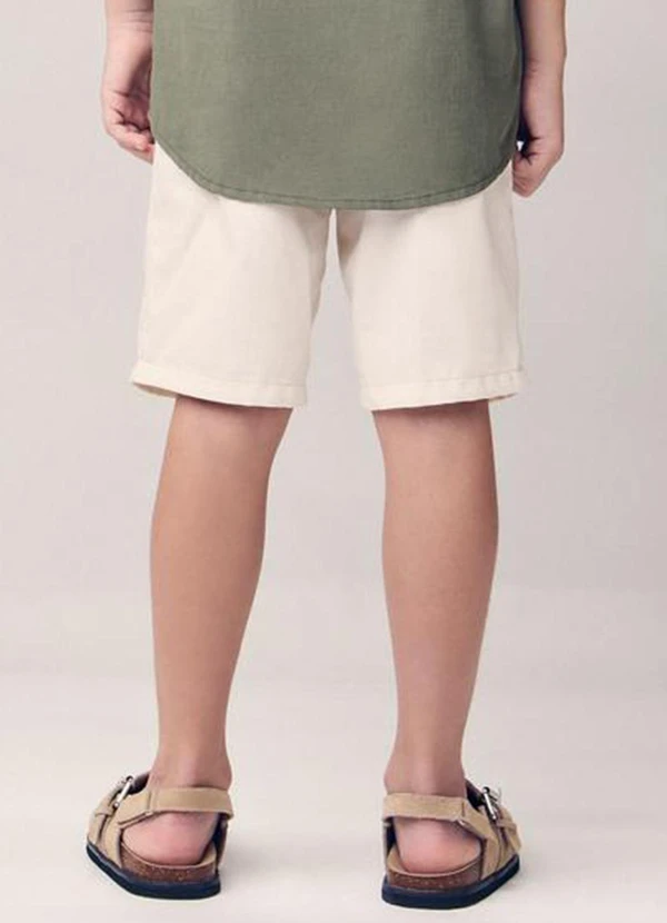 Youccie - Bermuda de Sarja com Bolso Cargo Bege 2