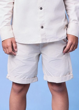 Youccie - Bermuda de Sarja Creme Branco - YOUCCIE