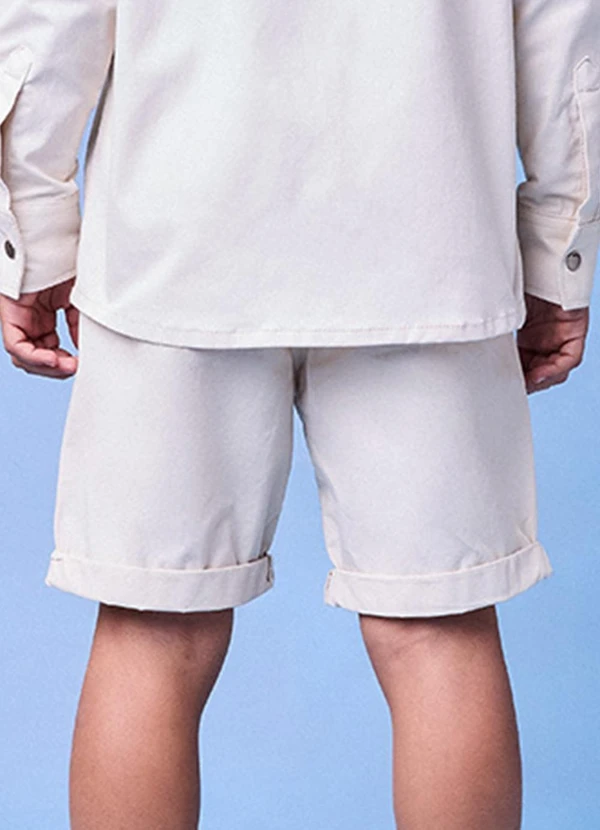 Youccie - Bermuda de Sarja Creme Branco 2