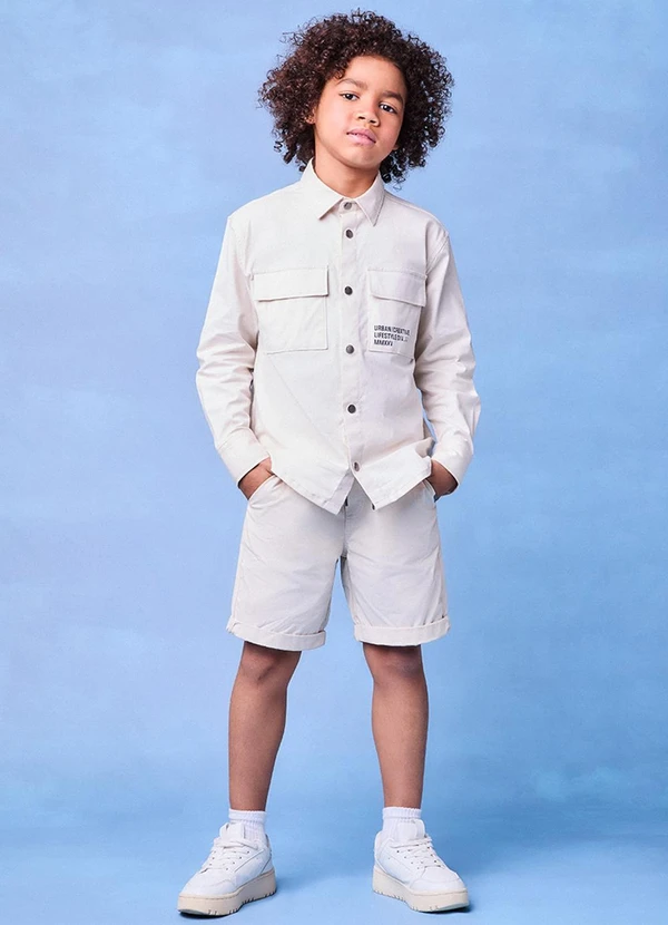 Youccie - Bermuda de Sarja Creme Branco 3