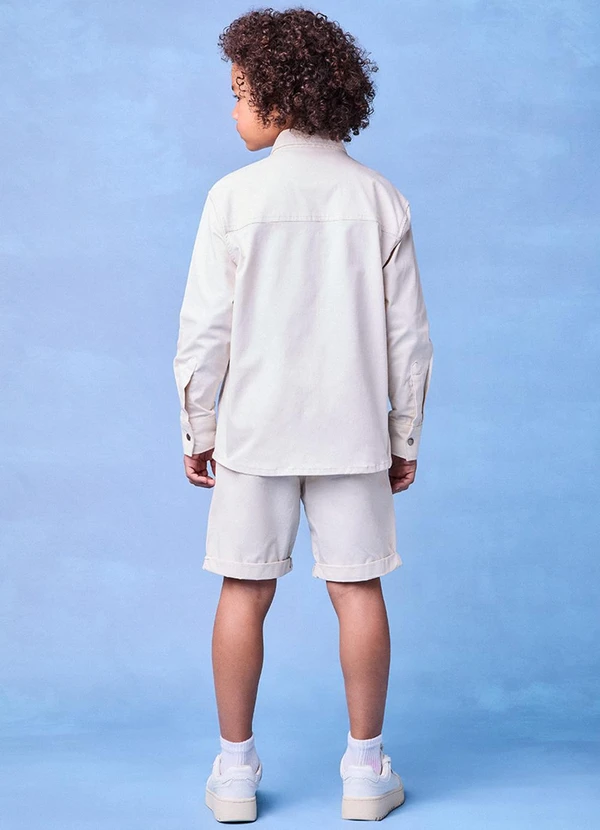 Youccie - Bermuda de Sarja Creme Branco 4