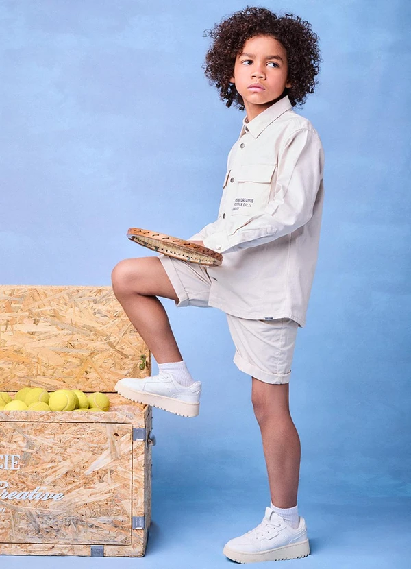 Youccie - Bermuda de Sarja Creme Branco 5