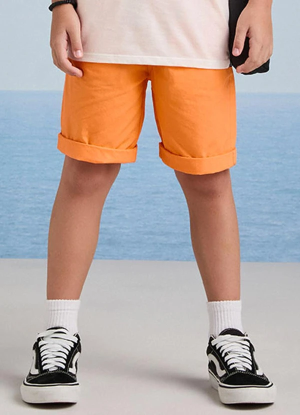 Youccie - Bermuda de Sarja Laranja com Cadarço Laranja