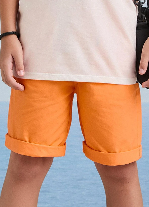 Youccie - Bermuda de Sarja Laranja com Cadarço Laranja 5