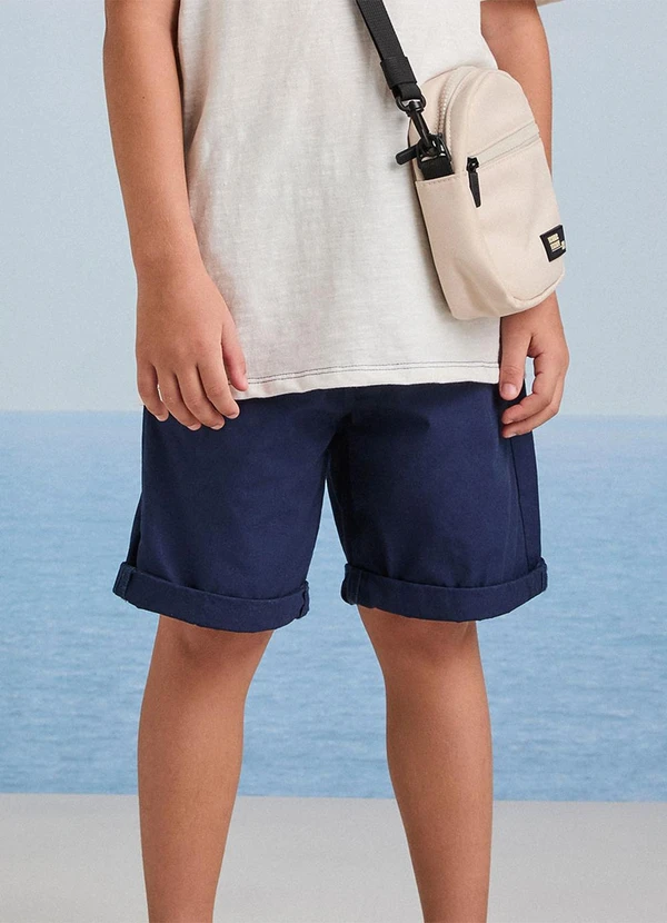 Youccie - Bermuda de Sarja Marinho com Cadarço Marinho