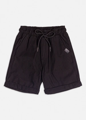 Youccie - Bermuda de Sarja Preta Preto - YOUCCIE