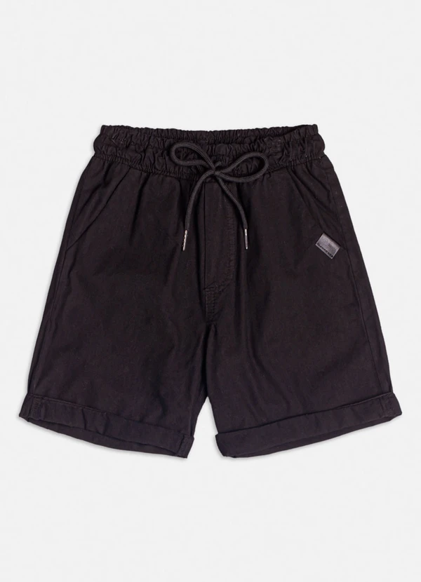 Youccie - Bermuda de Sarja Preta Preto