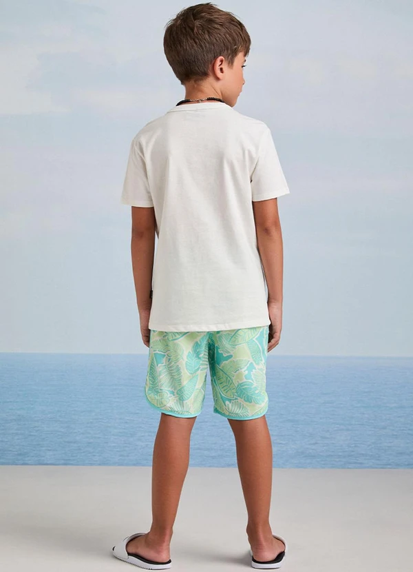 Youccie - Bermuda de Tactel com Estampa de Folhagens Verde 4