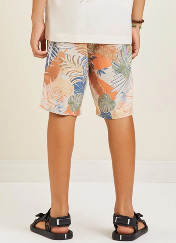 Youccie - Bermuda de Tactel Floral Multi Colorido 2