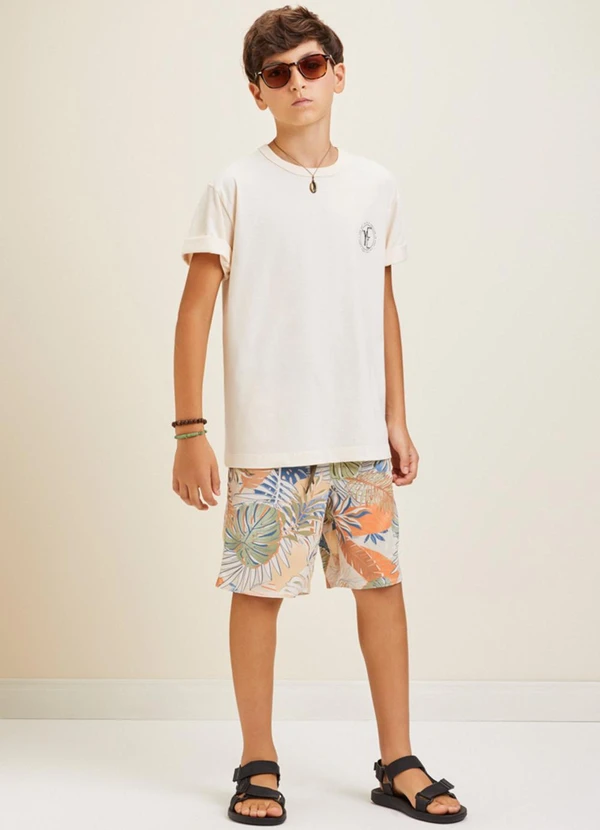 Youccie - Bermuda de Tactel Floral Multi Colorido 3