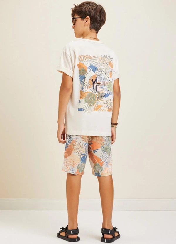 Youccie - Bermuda de Tactel Floral Multi Colorido 4