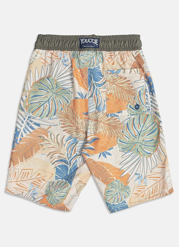 Youccie - Bermuda de Tactel Floral Multi Colorido 6