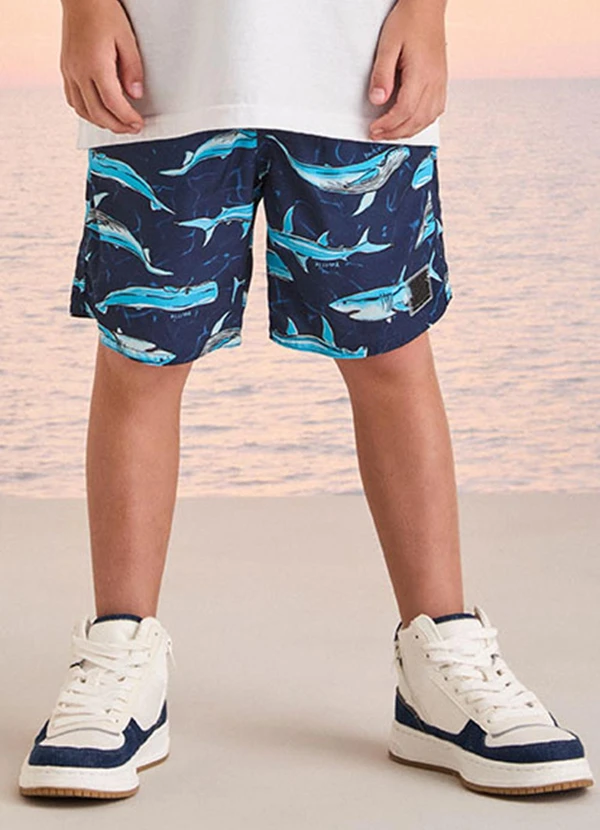 Youccie - Bermuda de Tactel Marinho Estampada Marinho 1