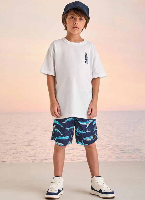 Youccie - Bermuda de Tactel Marinho Estampada Marinho 3