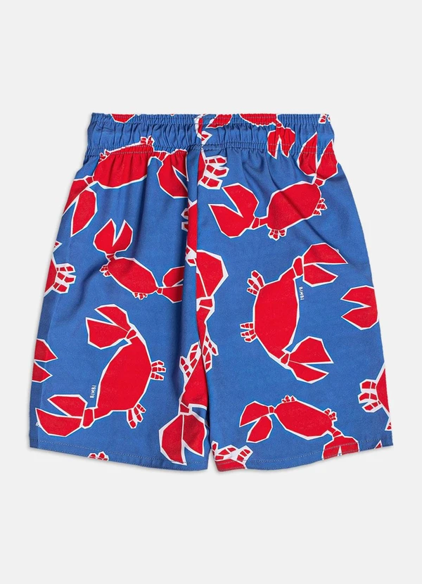 Bimbi - Bermuda de Tactel Sport com Caranguejos Azul 2