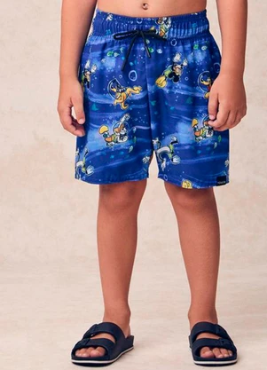 Youccie - Bermuda de Tactel Sport da Disney Azul - YOUCCIE