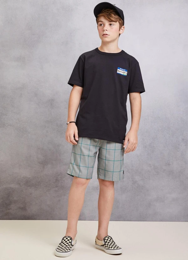 Youccie - Bermuda de Tecido Quadriculado Cinza 3