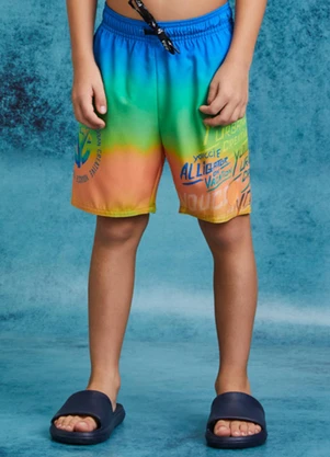 Youccie - Bermuda Degradê de Tactel Multi Colorido - YOUCCIE