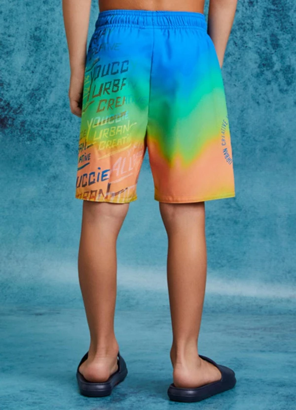 Youccie - Bermuda Degradê de Tactel Multi Colorido 2