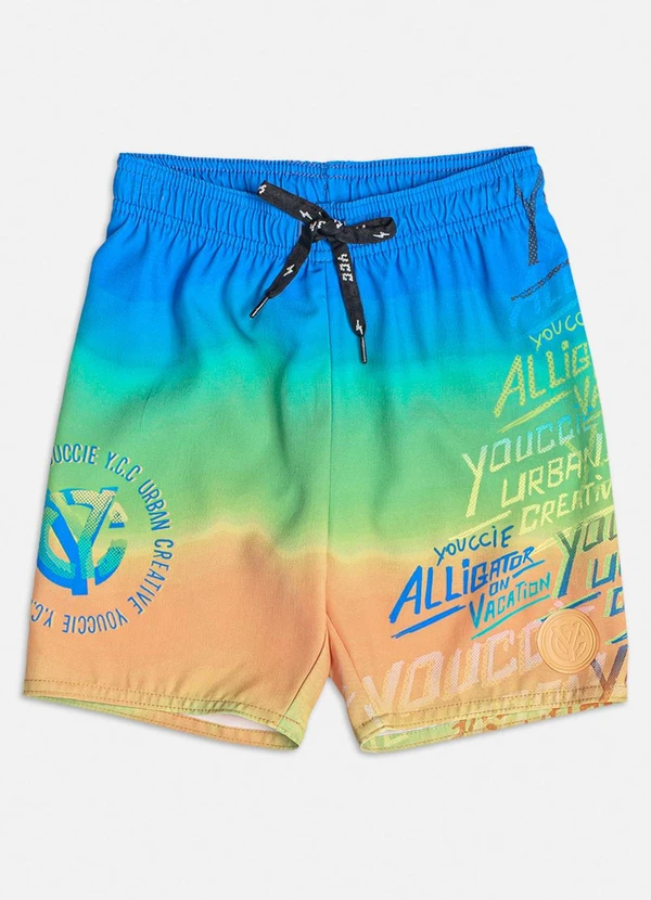 Youccie - Bermuda Degradê de Tactel Multi Colorido 3