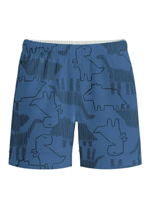 Malwee Kids - Bermuda Dinossauros em Microfibra Azul Escuro - MALWEE KIDS
